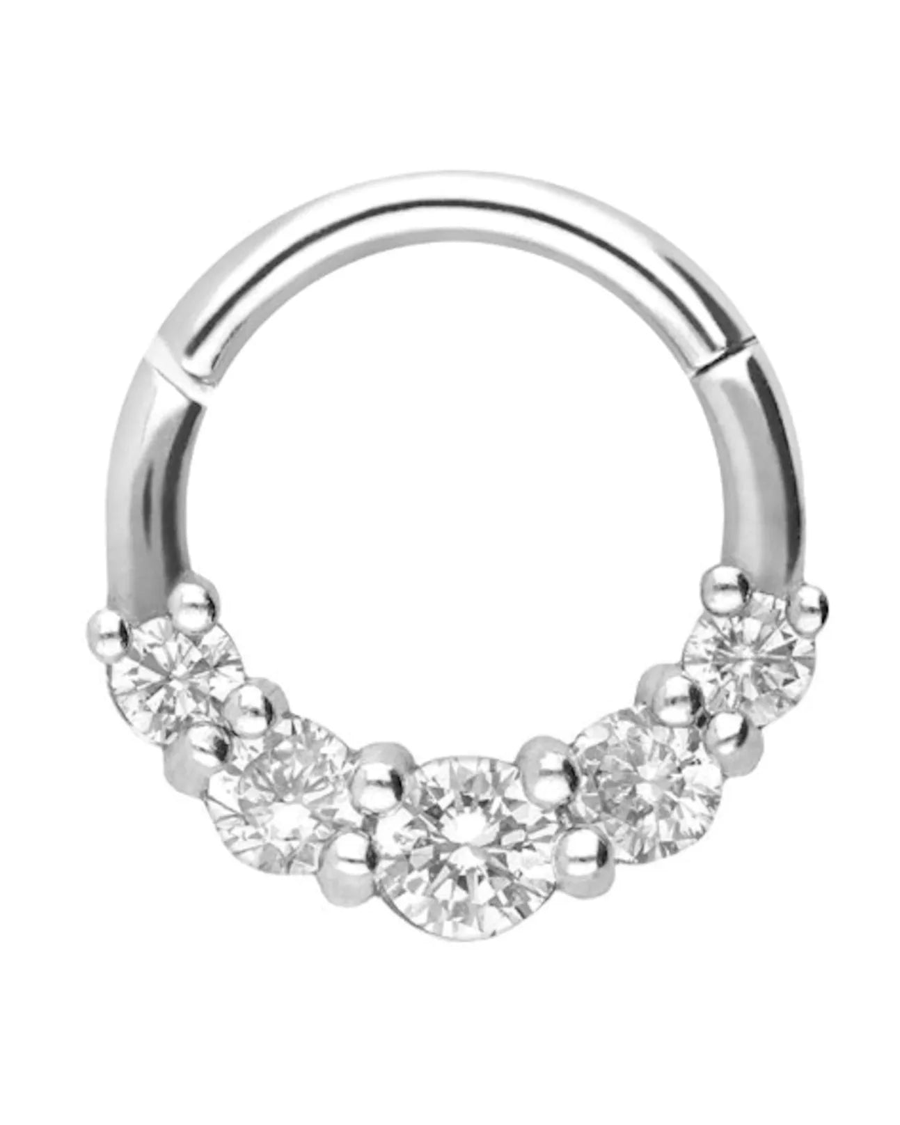non-tarnish septum & daith jewelry featuring a cute crystal design