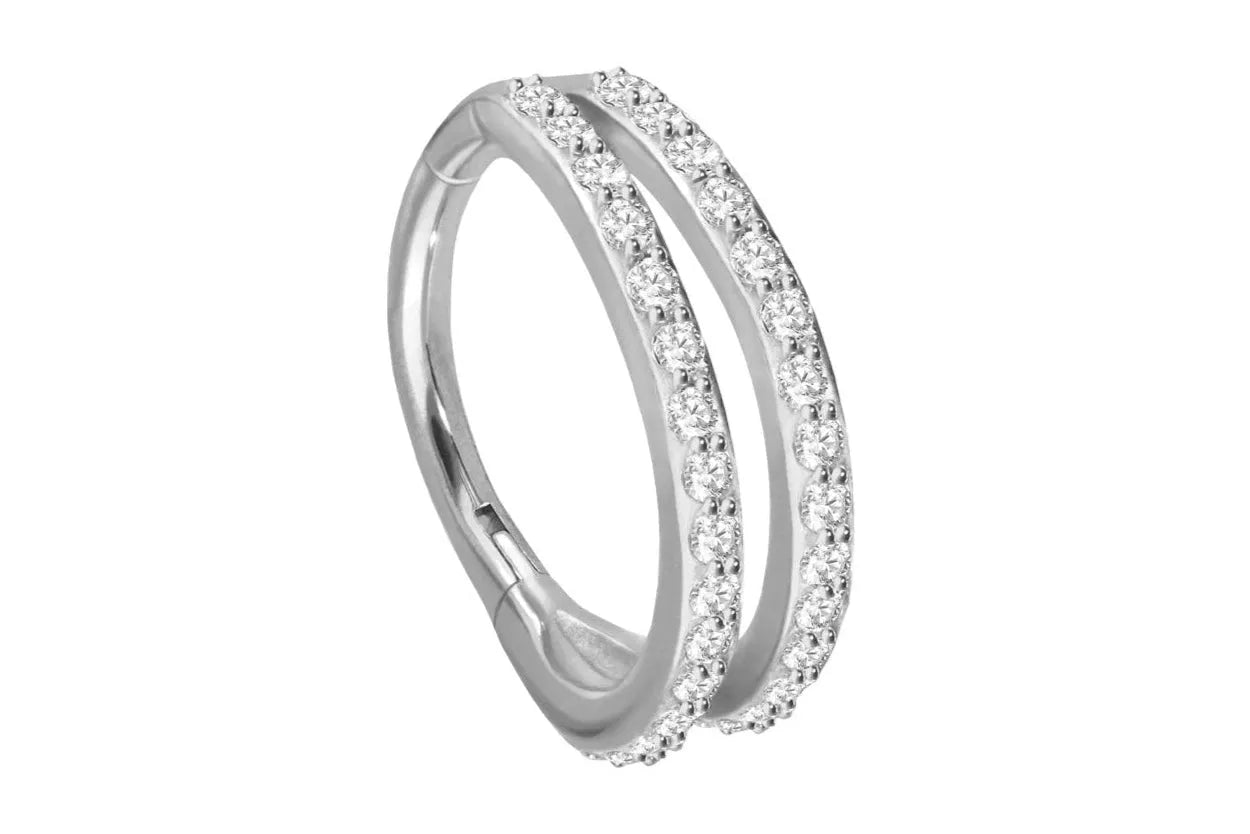 non-tarnish double hoop for cartilage & conch piercings