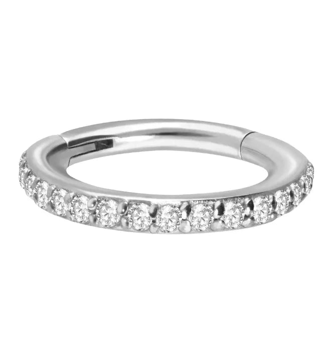 non-tarnish hoop for ear piercings with dainty crystals