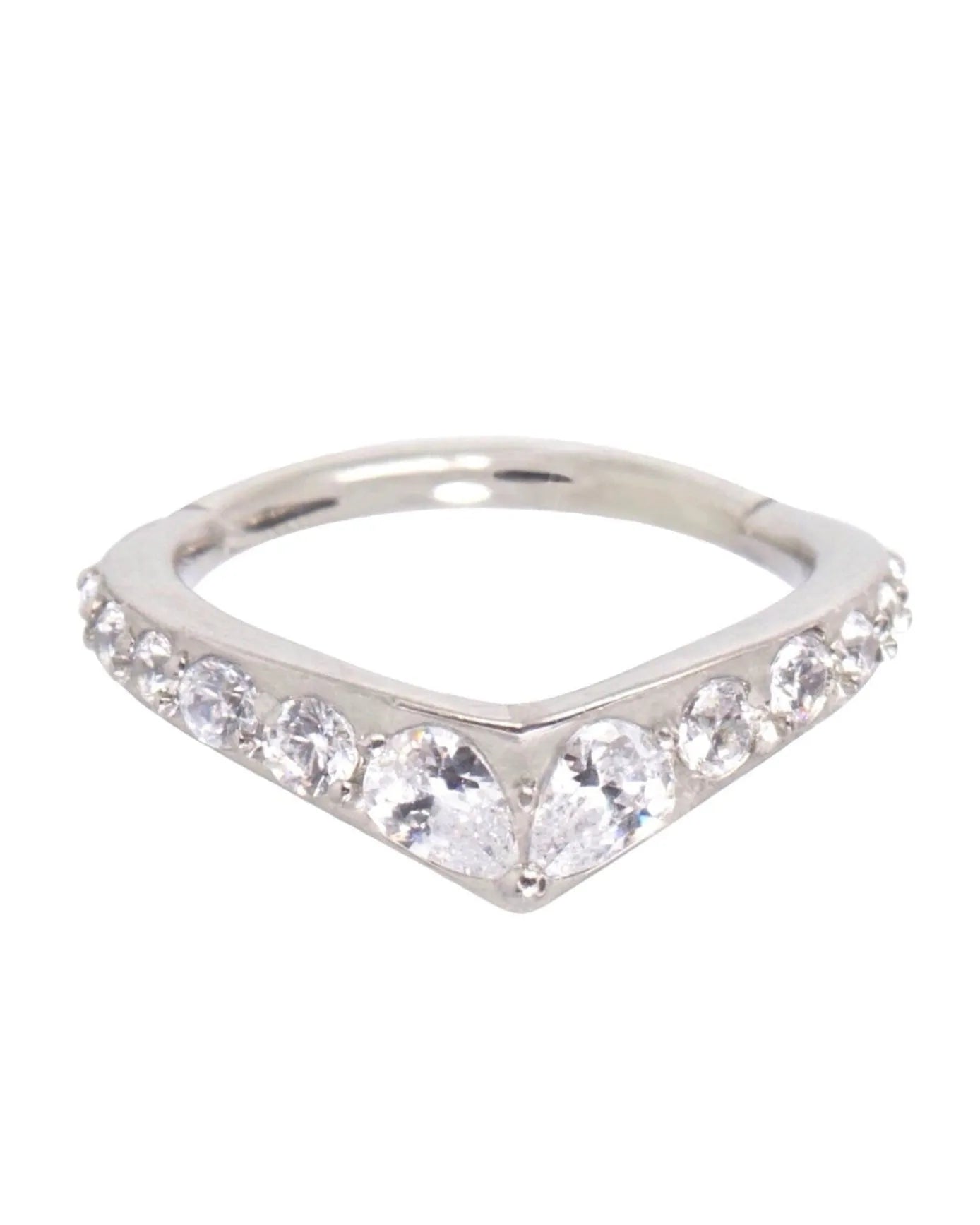 hypoallergenic conch hoop featuring a sparkly pointy design