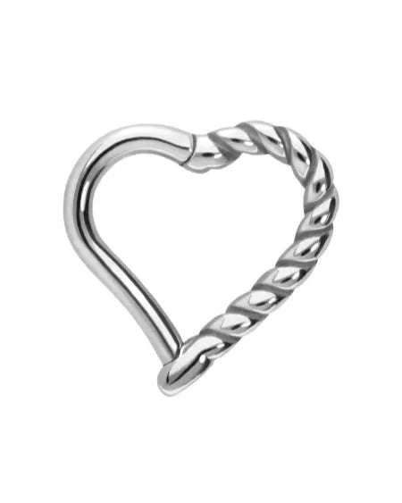 rose gold daith jewelry featuring a heart design
