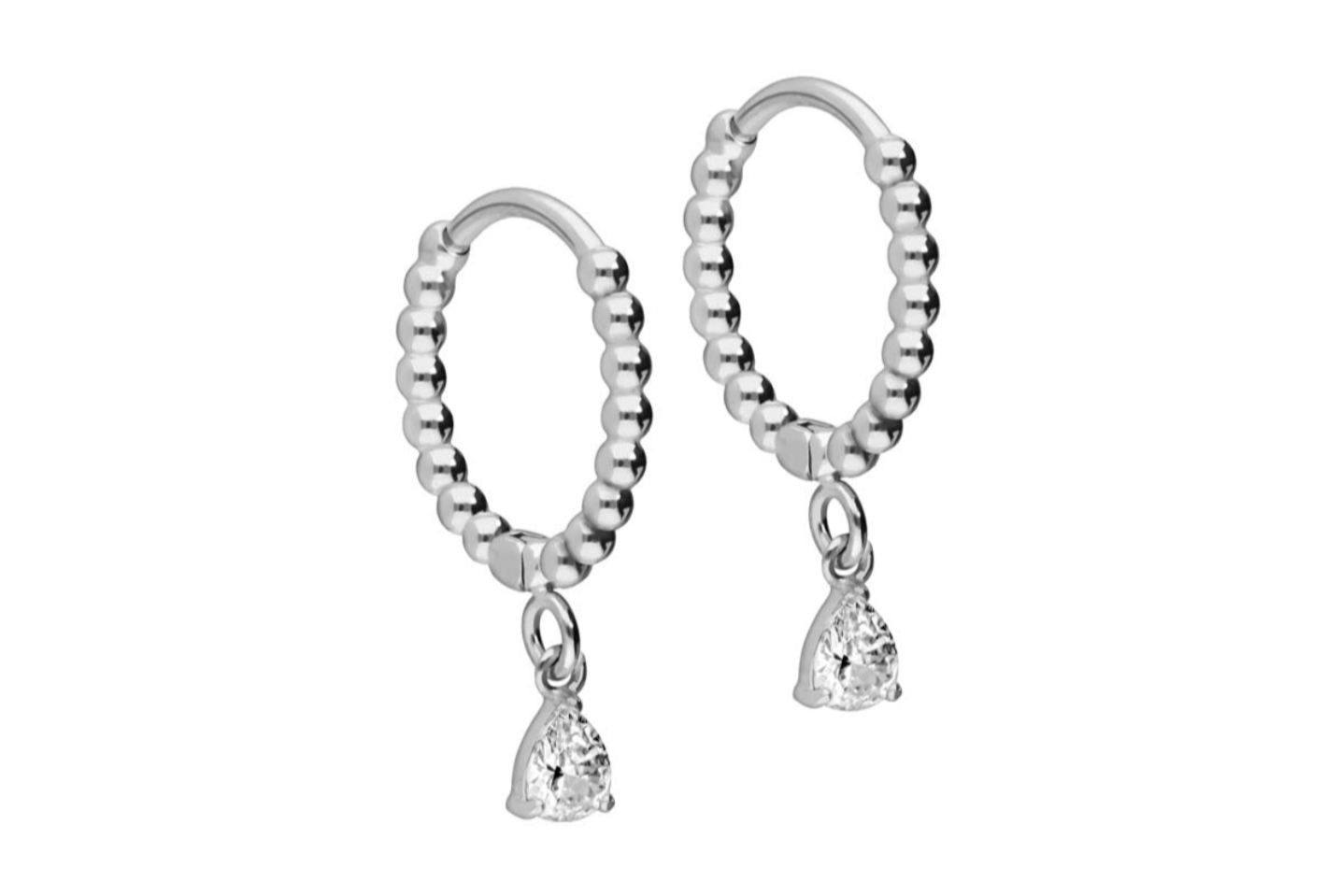 hypoallergenic dangle hoop earrings with a unique beaded hoop