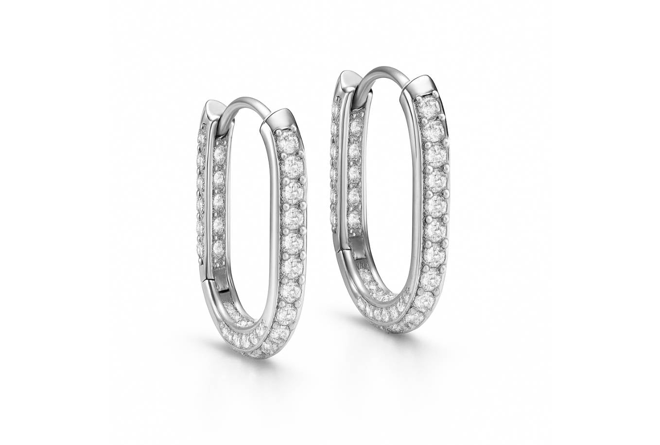 hypoallergenic hoop earrings adorned with diamonds
