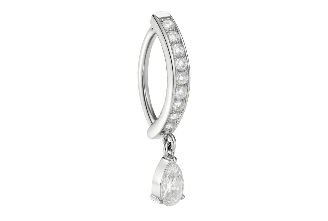 Titanium Belly Button Hoop Clicker - Dainty Dangle