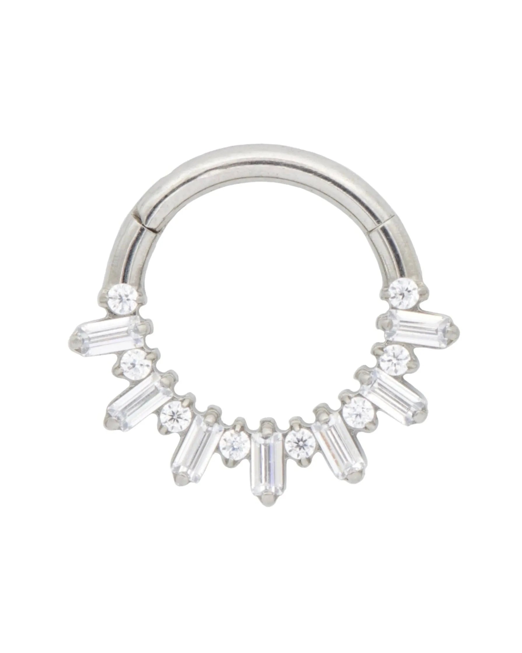 septum jewelry with a dainty crystal design