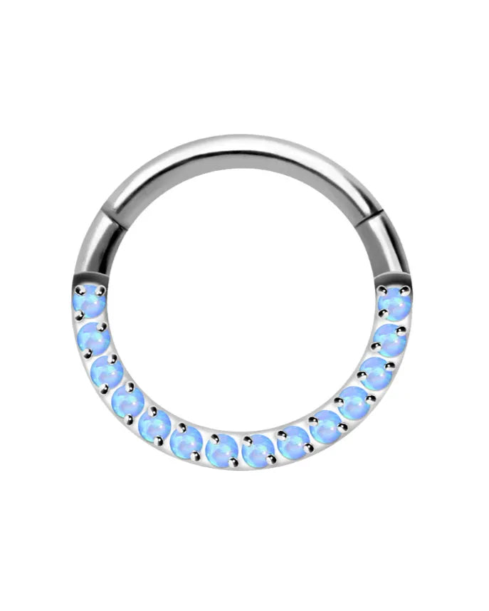 hypoallergenic septum jewelry with dainty blue opals