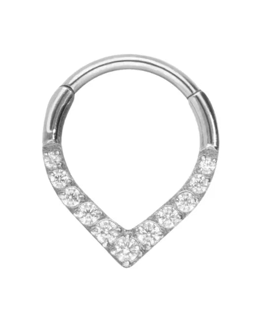 hypoallergenic septum jewelry with a dainty crystal design