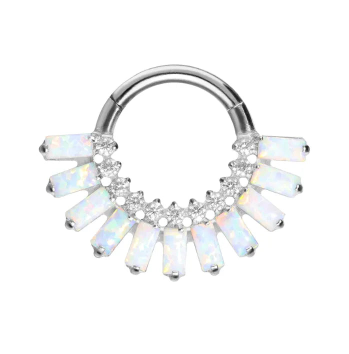hypoallergenic daith jewelry with an extravagant opal design
