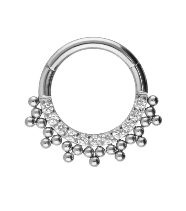 gold daith piercing jewelry with beads & crystals