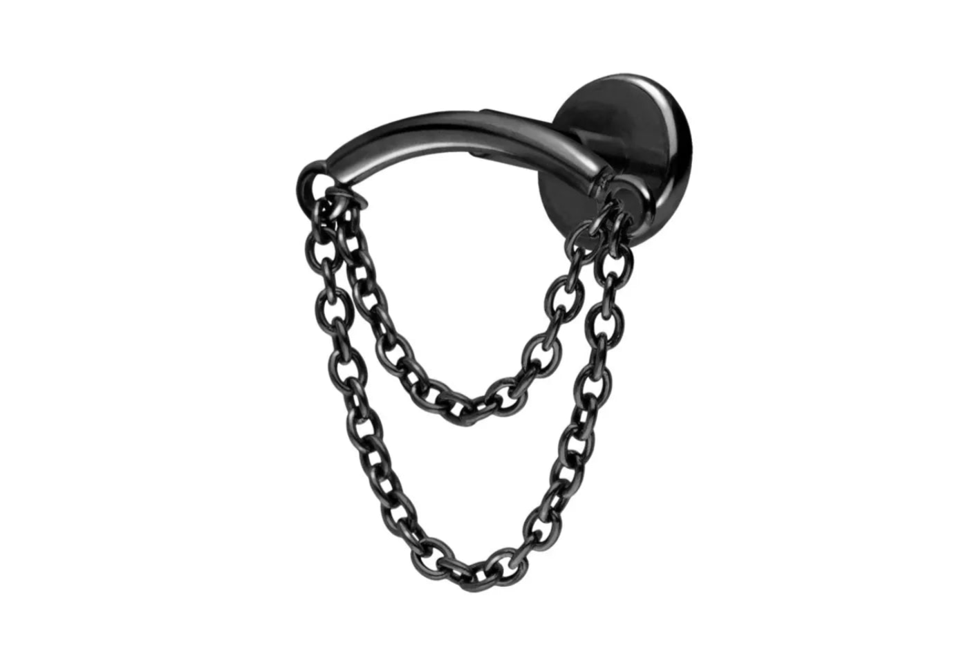 black hidden helix jewelry with floating chains