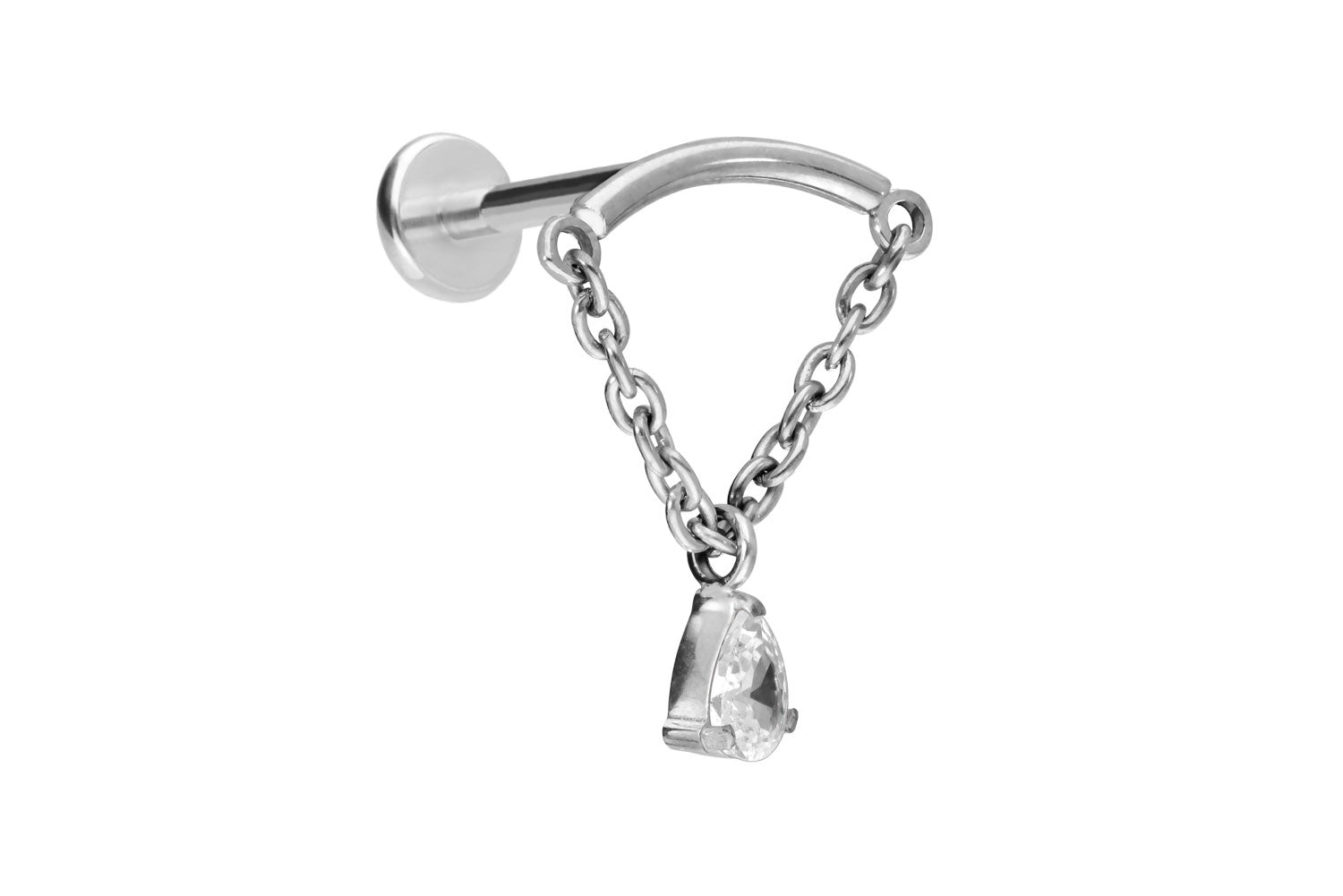 silver hidden helix jewelry with a cute floating gem