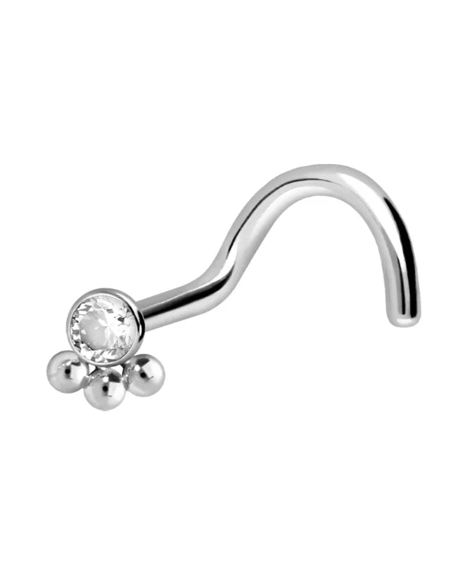 silver nose ring with a cute design