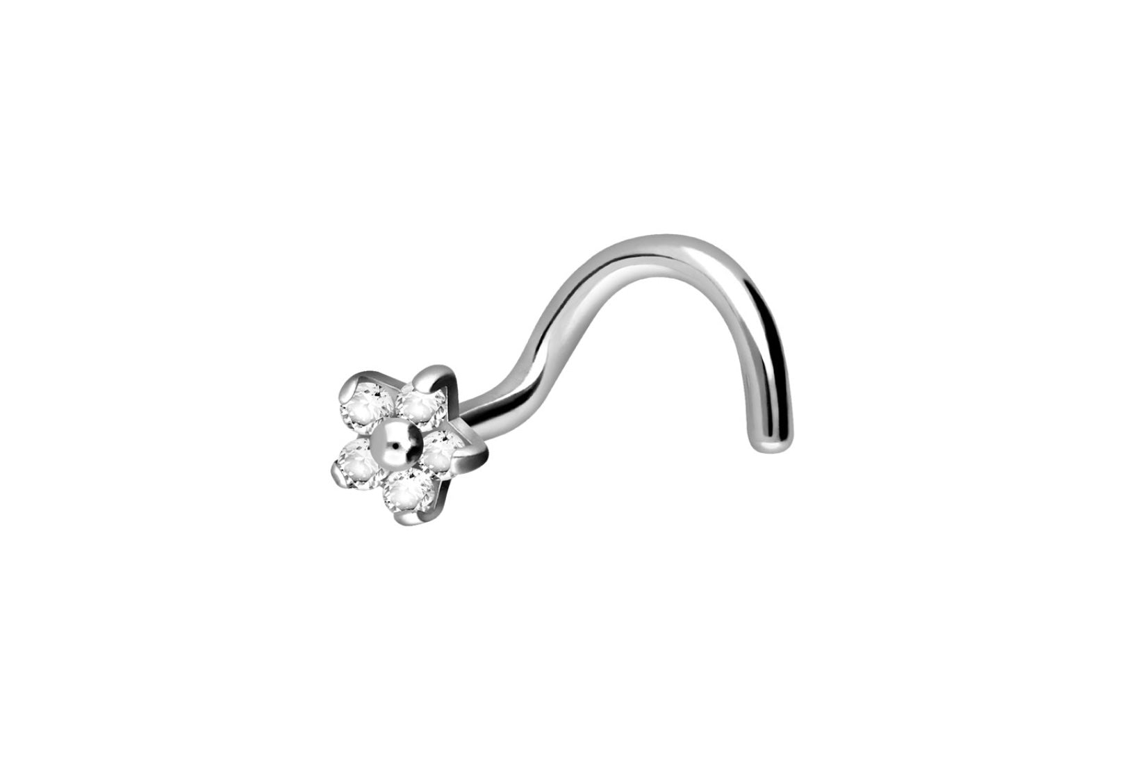 hypoallergenic nose ring with a dainty flower