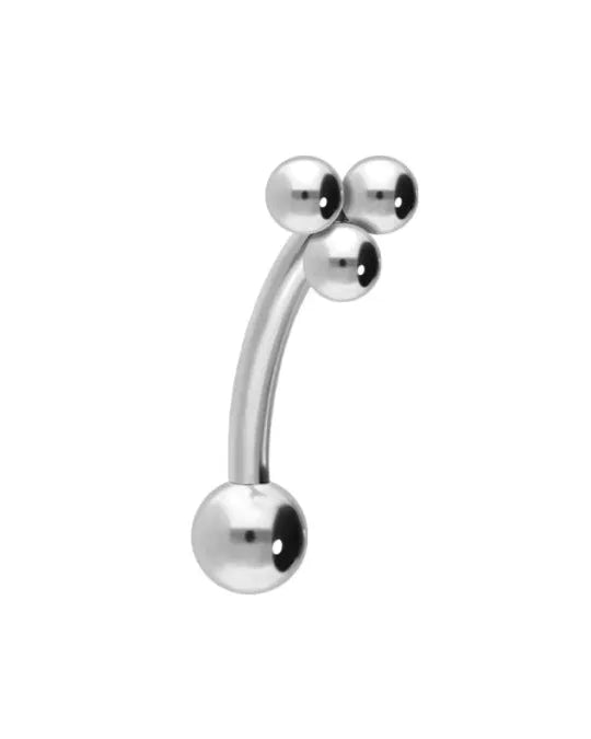 silver rook piercing jewelry with 3 dainty balls