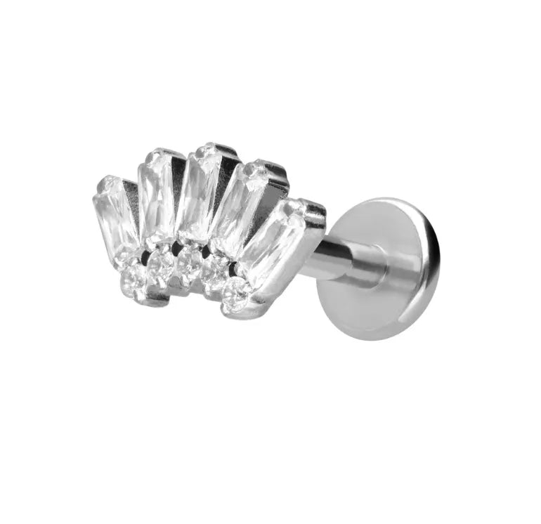 silver flat back earring with an indian design