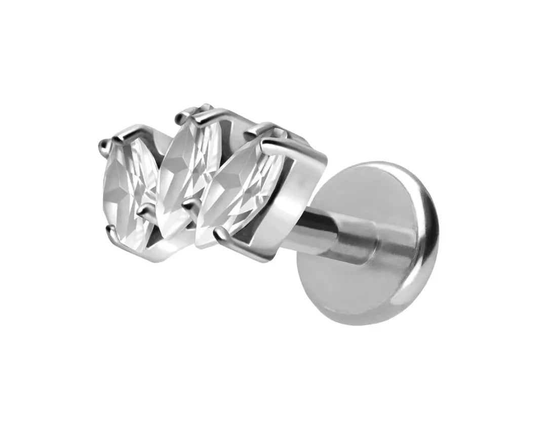 dainty titanium flat back earring for tragus or helix