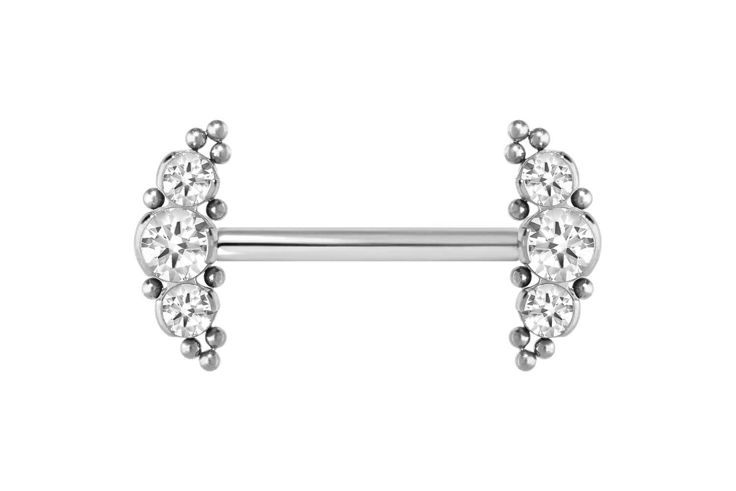 silver nipple ring with an elegant hugging design