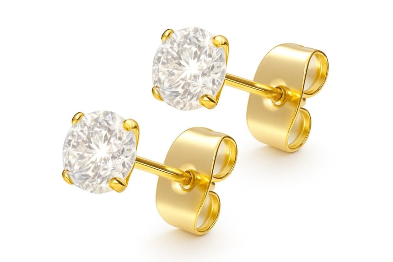 Surgical Steel Stud Earrings - Shiniest Crystal