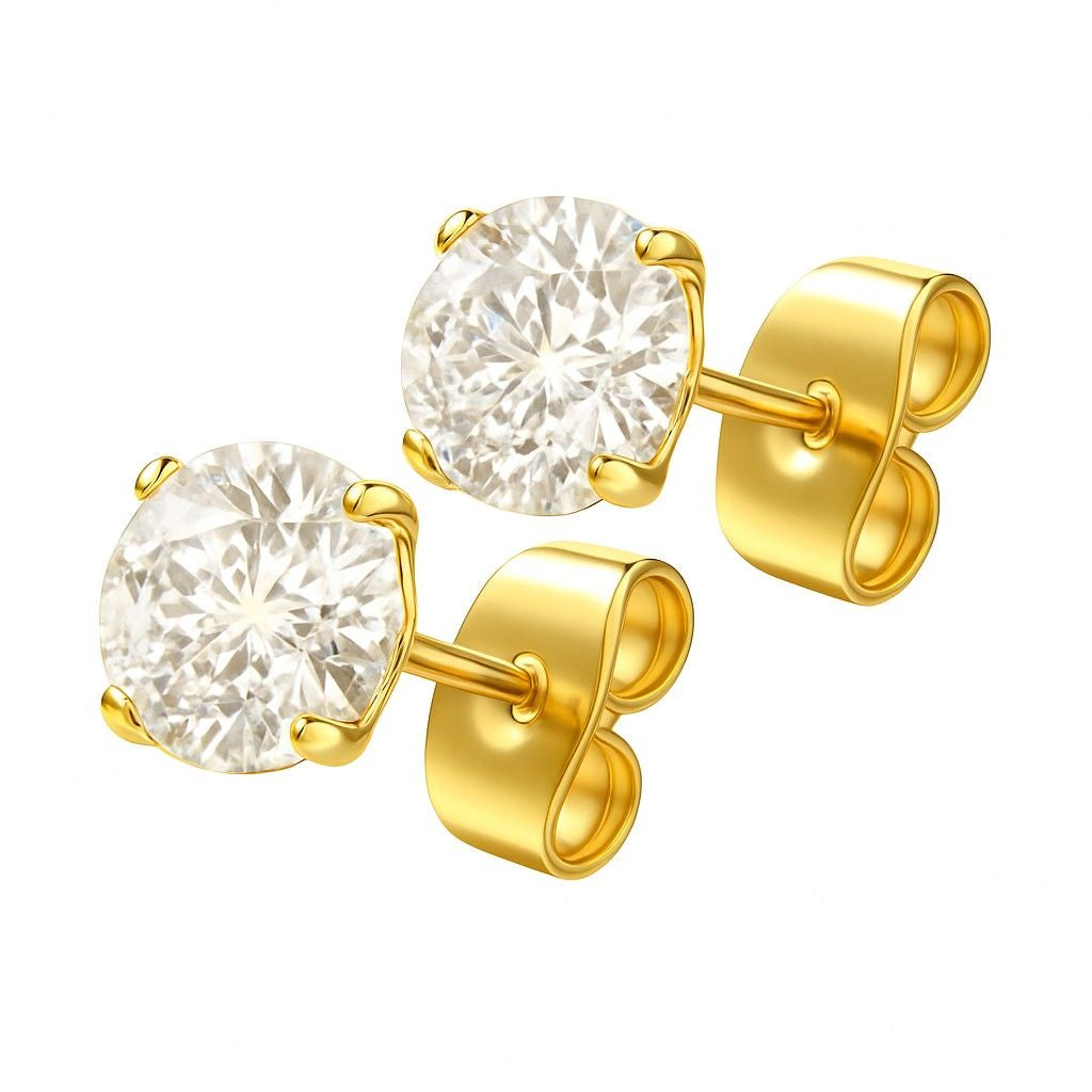 Surgical Steel Stud Earrings - Shiniest Crystal
