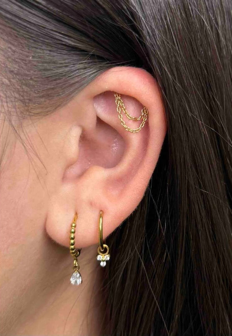 Titanium Hidden Helix Push Pin Flat Back Stud - Floating Chains