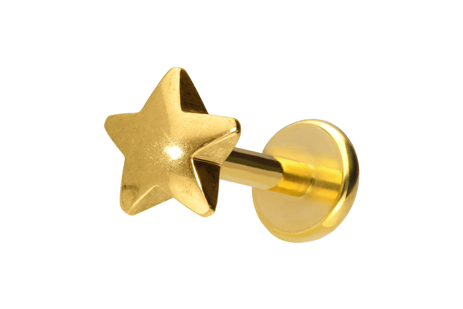 Titanium Push Pin Flat Back Stud - Cute Star