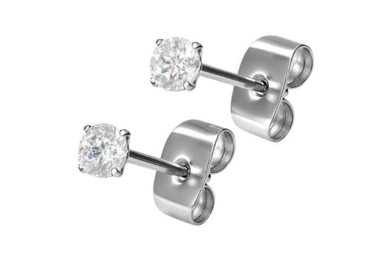 Surgical Steel Stud Earrings - Shiniest Crystal