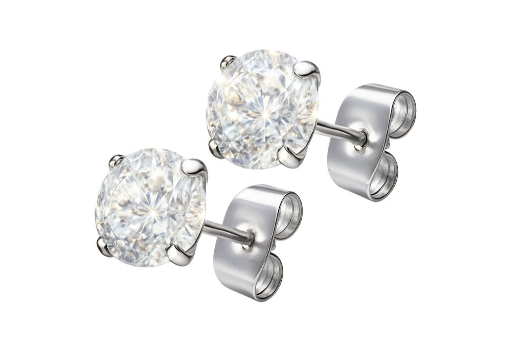 Surgical Steel Stud Earrings - Shiniest Crystal